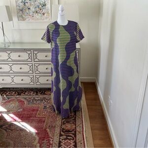 Oliphant Purple and Green Maxi Dress
